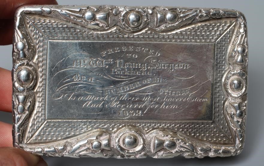 A WILLIAM IV SILVER TABLE SNUFF BOX by Nathaniel Mills Image
