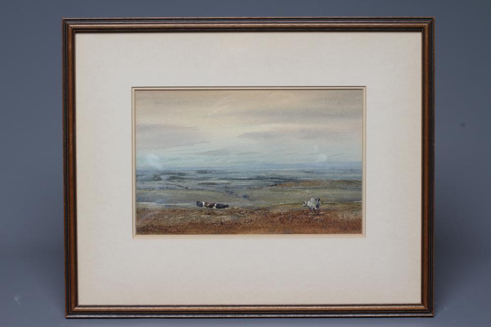 BRIAN IRVING (1931-2013) Cattle on the Moors, signed lower left, watercolour, 6" x 9 1/2", framed Image