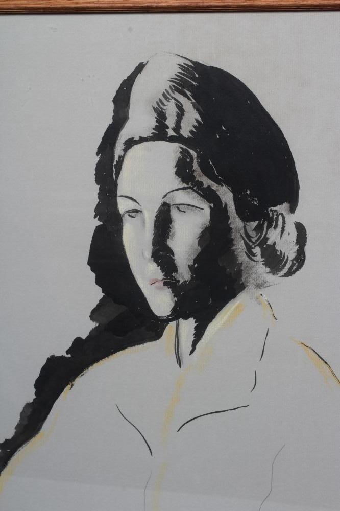 JACOB KRAMER (1892-1962) Portrait of an Elegant lady, head and Shoulders, signed lower right, mixed Image
