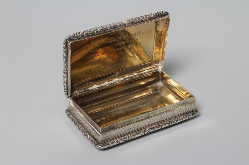 A WILLIAM IV SILVER TABLE SNUFF BOX by Nathaniel Mills Image
