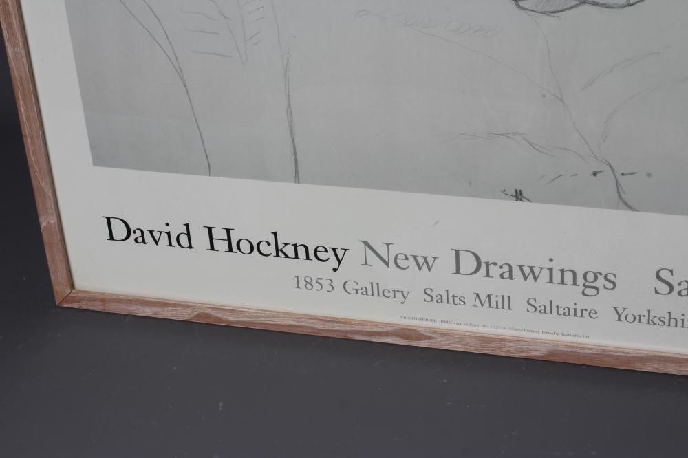 DAVID HOCKNEY (b.1937) New Drawings Salts Mill 1994, poster, 38" x 27" (SH), framed and glazed Image