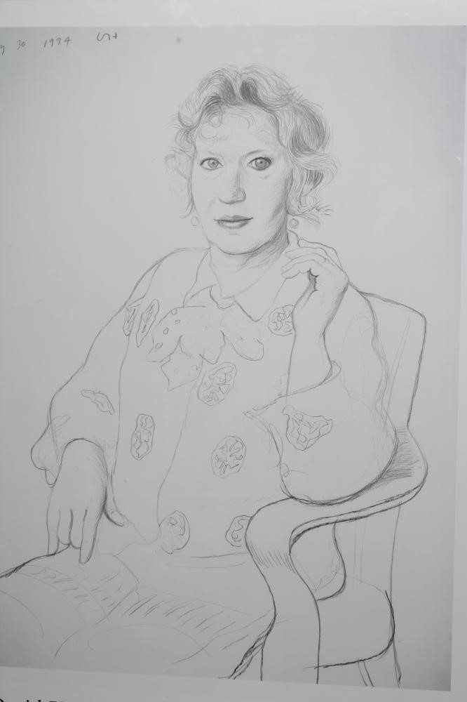 DAVID HOCKNEY (b.1937) New Drawings Salts Mill 1994, poster, 38" x 27" (SH), framed and glazed Image