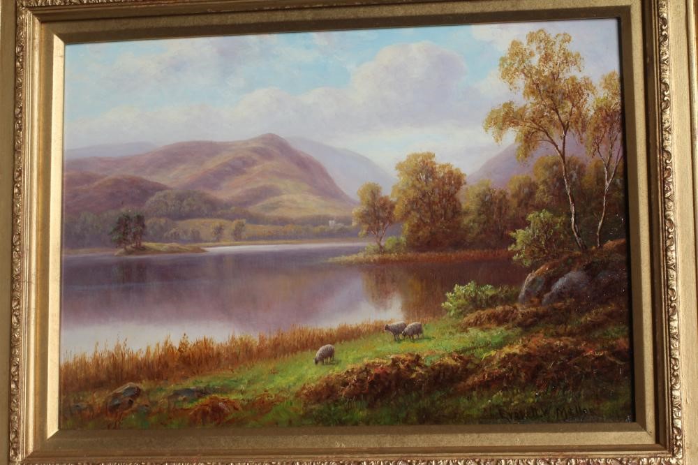 EVERETT WATSON MELLOR (1878-1965) Langdale Pikes from Elterwater and Grasmere Image