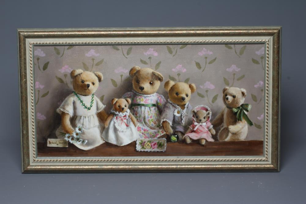 DEBORAH JONES (1921-2012) Teddy Bears, signed lower left, Alexander Gallery label verso, oil on Image