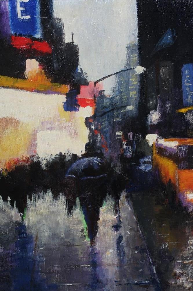 ANDREW SCOTCHMER (British School, 20th/21st Century) New York Street Scene in the Rain, signed lower Image