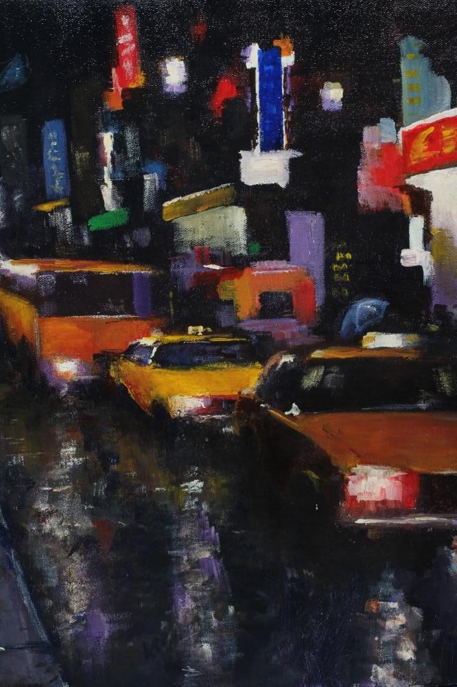 ANDREW SCOTCHMER (British School, 20th/21st Century) New York Street Scene in the Rain, signed lower Image