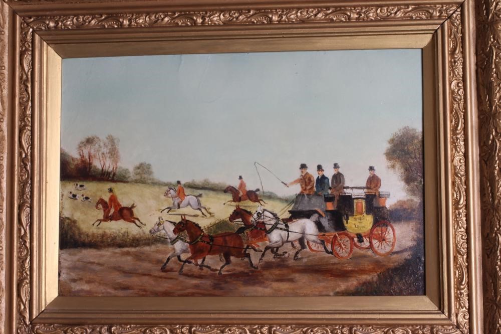 PHILIP HENRY RIDEOUT (1860-1920) A pair of Coaching and Hunting scenes, both signed, oil on board, Image