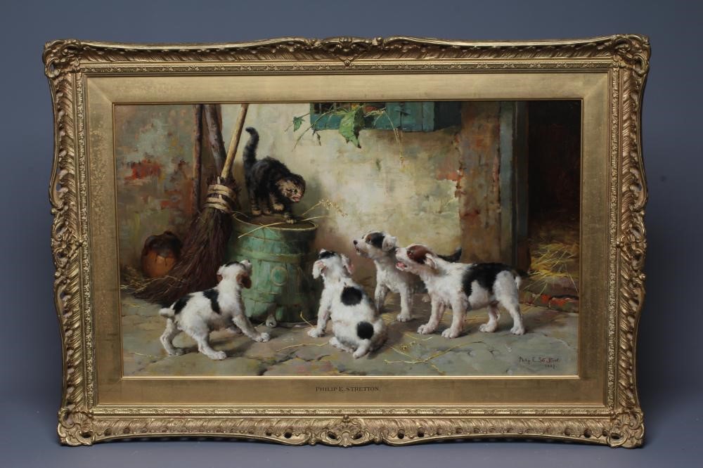 PHILIP EUSTACE STRETTON (c.1863-c.1930) What is this?, signed and dated 1887 lower right, oil on Image