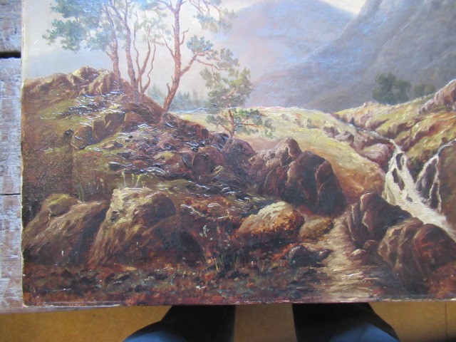 BRITISH SCHOOL (Late 19th Century) Mountainous Landscape, oil on canvas, 18" x 24", modern gilt Image