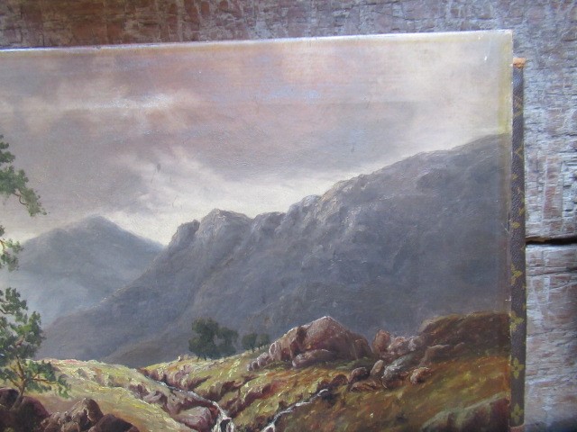 BRITISH SCHOOL (Late 19th Century) Mountainous Landscape, oil on canvas, 18" x 24", modern gilt Image