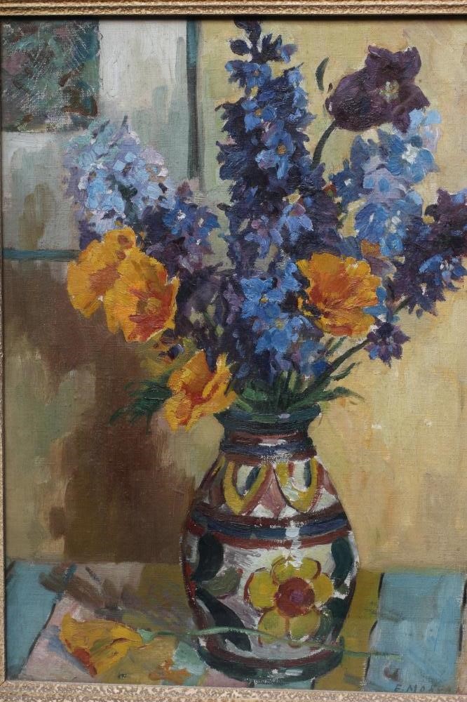 ATTRIBUTED TO EDWIN ERNEST MORGAN (b.1881) Still Life of Flowers in a Vase, signed lower right, Image