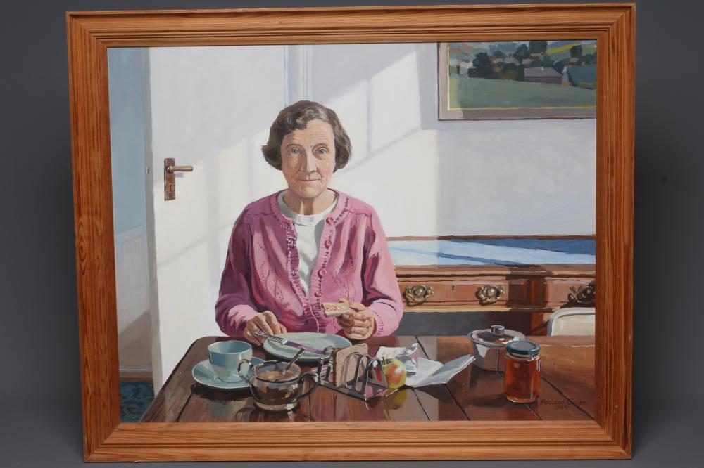 PHILIP MACLEOD-COUPE (1944-2013) Breakfast Table, signed lower right, oil on board, 24" x 30", Image