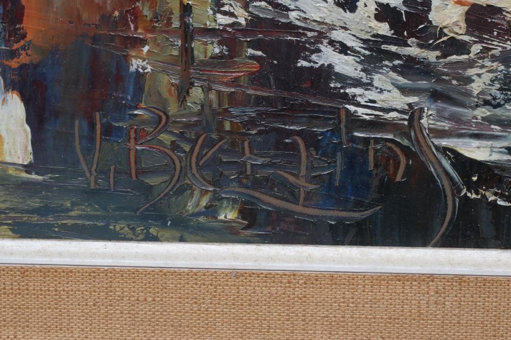 VALTER BERZINS (1925-2009) Winter Woodland Landscape, signed lower right, oil on board, 24" x 18 Image