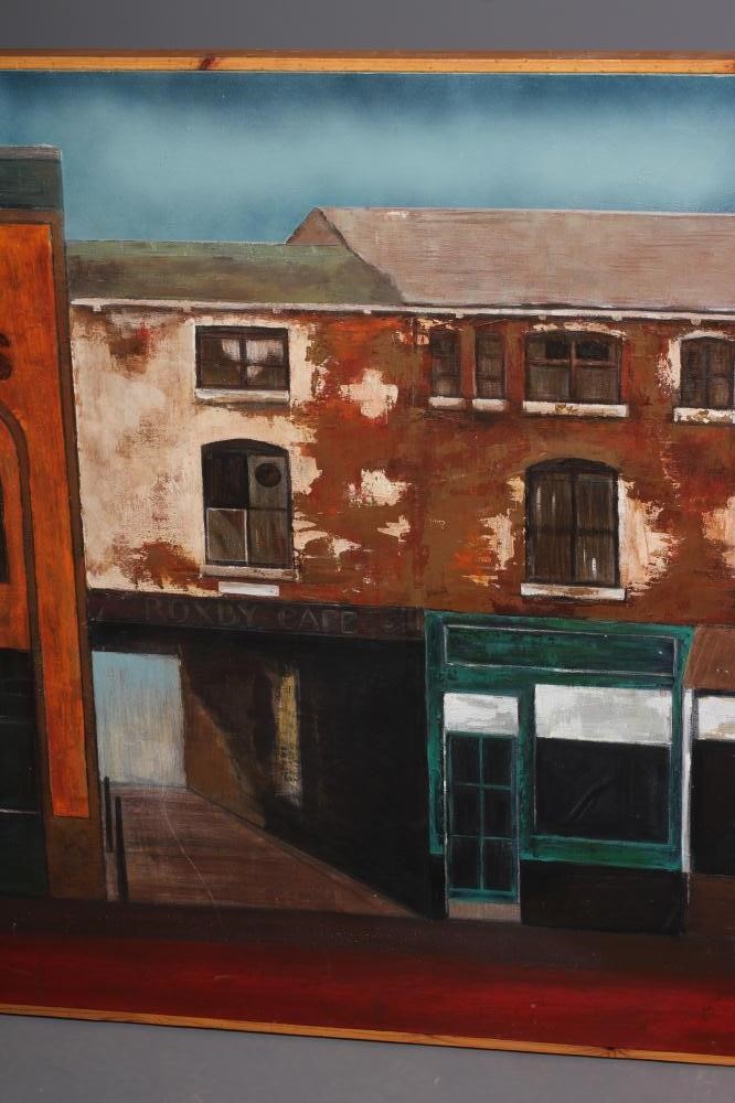 BRITISH SCHOOL (20th Century) Woodheads, Roxby Café, oil on canvas, 36" x 48", plain pine frame Image