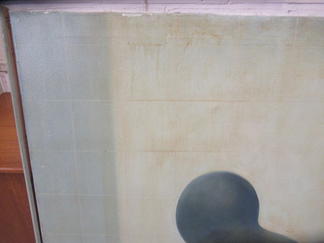 GYORGY GORDON (1924-2005) Lady in Bath, signed lower left and dated '82, oil on canvas, 41" x 41", Image
