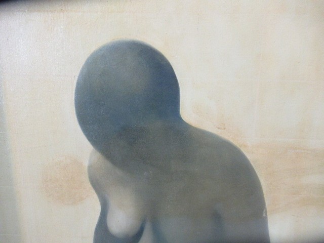 GYORGY GORDON (1924-2005) Lady in Bath, signed lower left and dated '82, oil on canvas, 41" x 41", Image