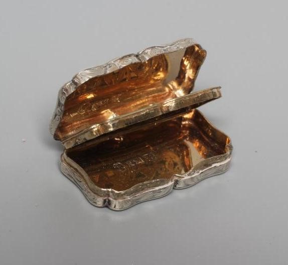 AN EARLY VICTORIAN SILVER VINAIGRETTE by Nathaniel Mills Image