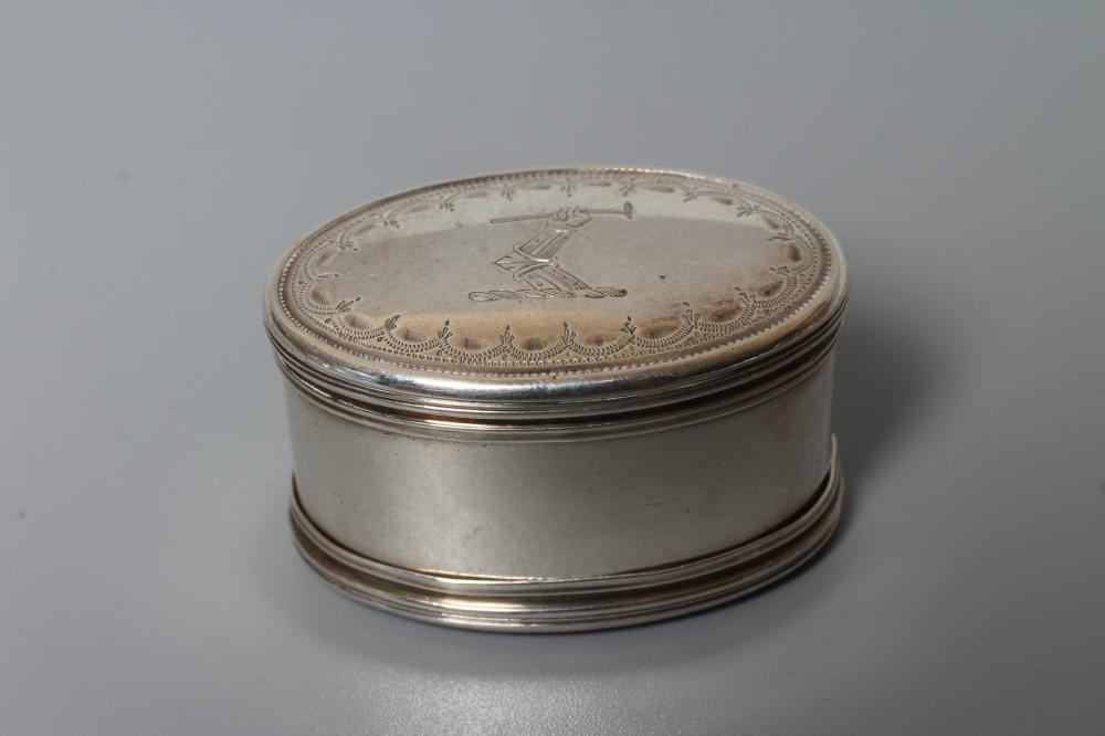 A LATE GEORGE III SILVER NUTMEG GRATER by Peter and Ann Bateman Image
