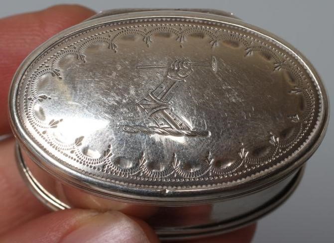 A LATE GEORGE III SILVER NUTMEG GRATER by Peter and Ann Bateman Image