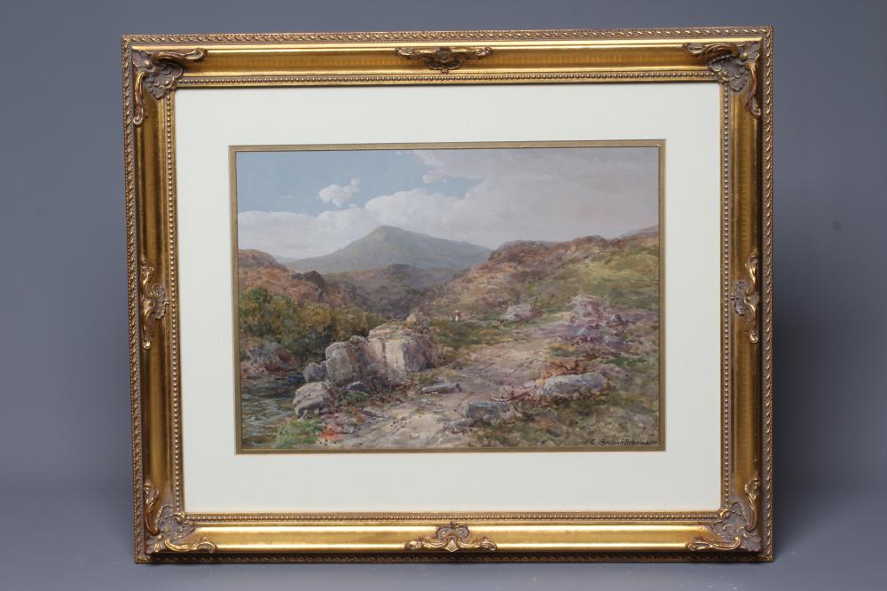 CHARLES BROOKE BRANWHITE (1851-1929) A Mountain Road in North Wales, signed lower right, Image