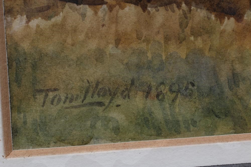 TOM LLOYD (b.1929) Agricultural Labourers on Moorland, signed lower left and dated 1895, watercolour Image