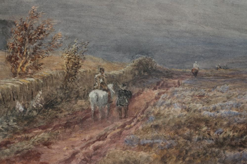 DAVID COX (1783-1859) Crossing the Moors, watercolour, Gallery Downstairs and Christie's label Image
