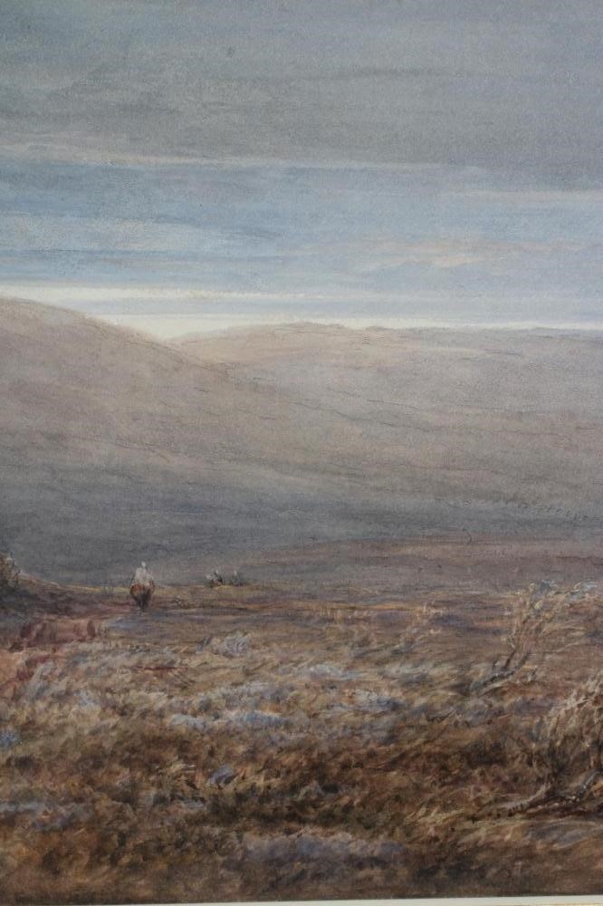 DAVID COX (1783-1859) Crossing the Moors, watercolour, Gallery Downstairs and Christie's label Image