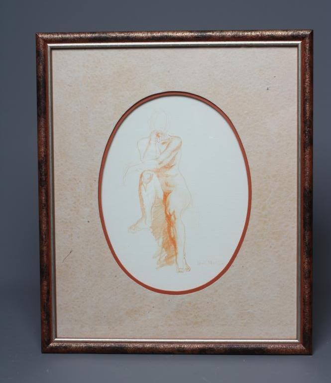 ANTONIO URIA MONZON (1929-1996) Figure Study, signed lower right, lithograph, 10" x 7 1/2", framed Image