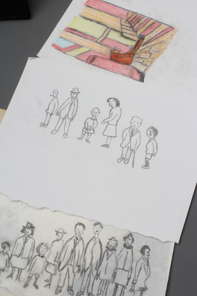 MANNER OF LAURENCE STEPHEN LOWRY (1887-1976) A collection of six unframed drawings Image