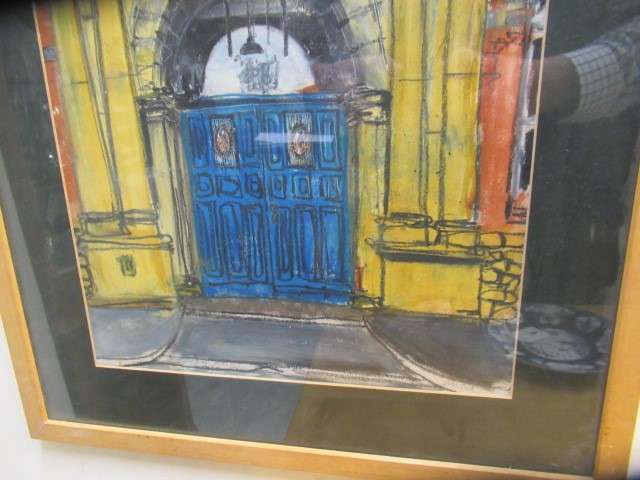 SELINA THORP (b.1968) Neoclassical Doorway, signed lower right, mixed media, 16 1/4" x 12 1/2", Image