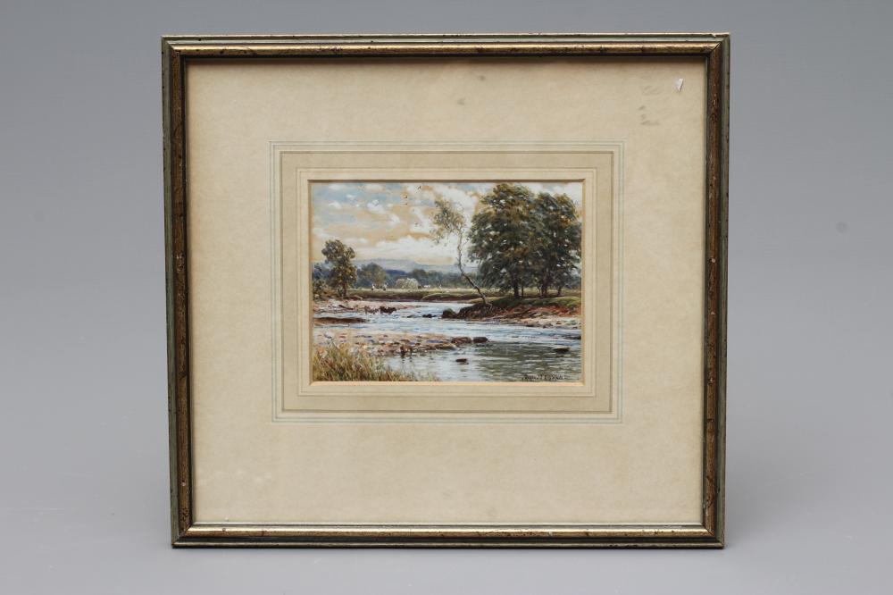 REGINALD ASPINWALL (1858-1921) River View with Cattle and a Harvest Beyond, signed lower right, Image