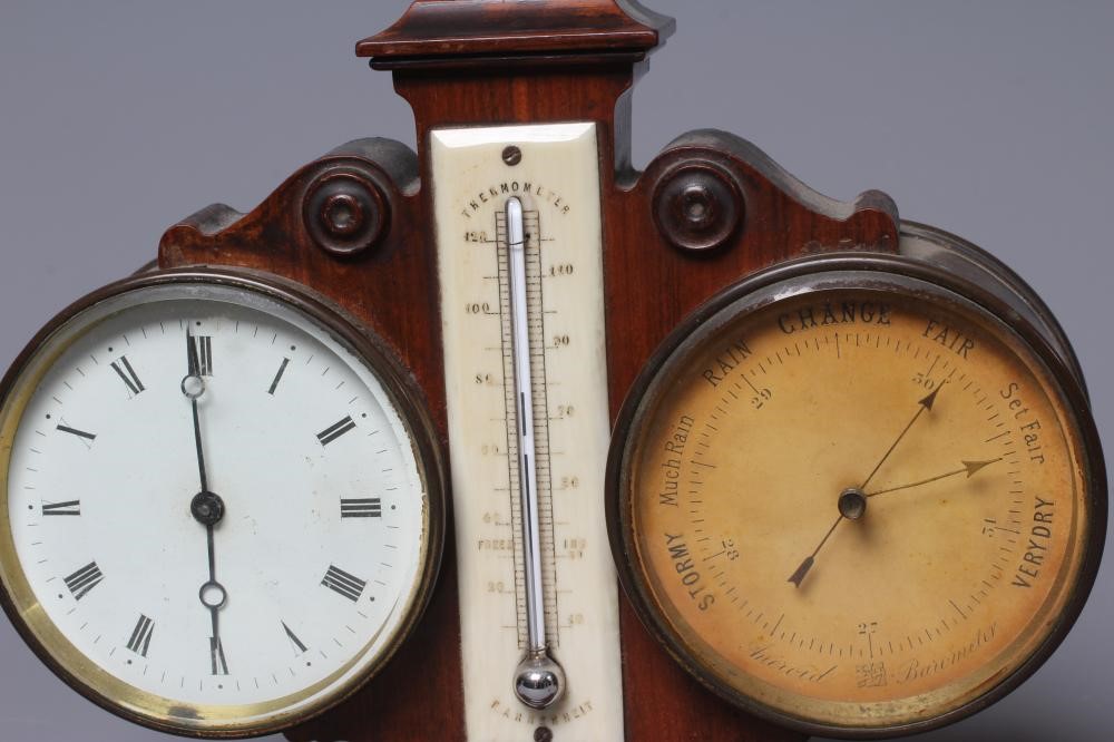 A ROSEWOOD DESK WEATHER STATION Image