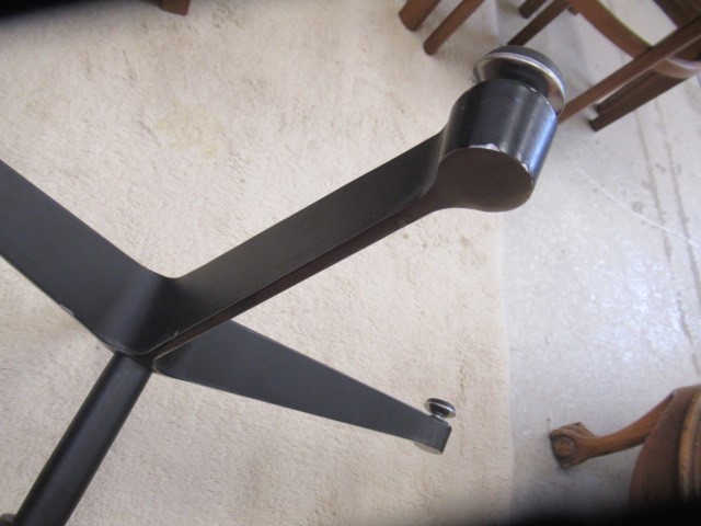 AFTER CHARLES AND RAY EAMES - A MODEL 671 OTTOMAN, modern, in Santos Palisander and black leather, Image