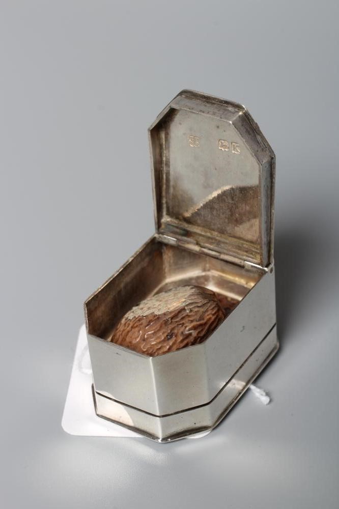 A LATE GEORGE III SILVER NUTMEG GRATER by Phipps & Robinson Image