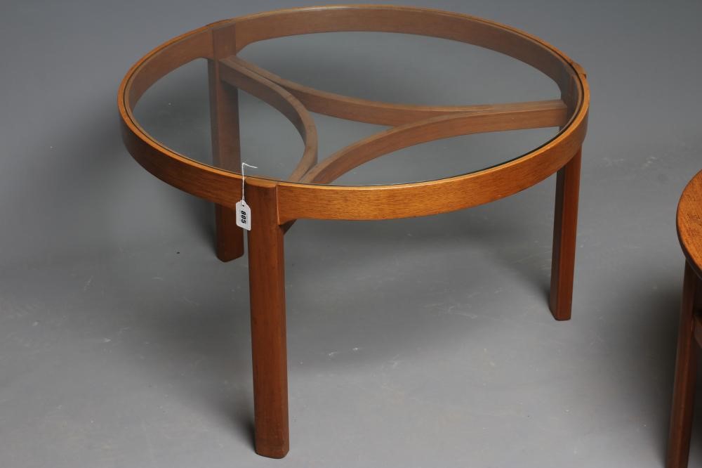 A NATHAN "TRINITY" TEAK NEST OF OCCASIONAL TABLES Image