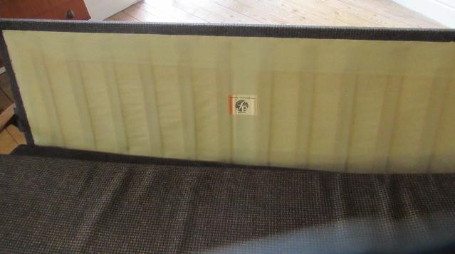 A FURPRO "TRAMPOLINE" TEAK FRAMED SOFA BED, mid 20th century, upholstered in a brown speckled Harris Image