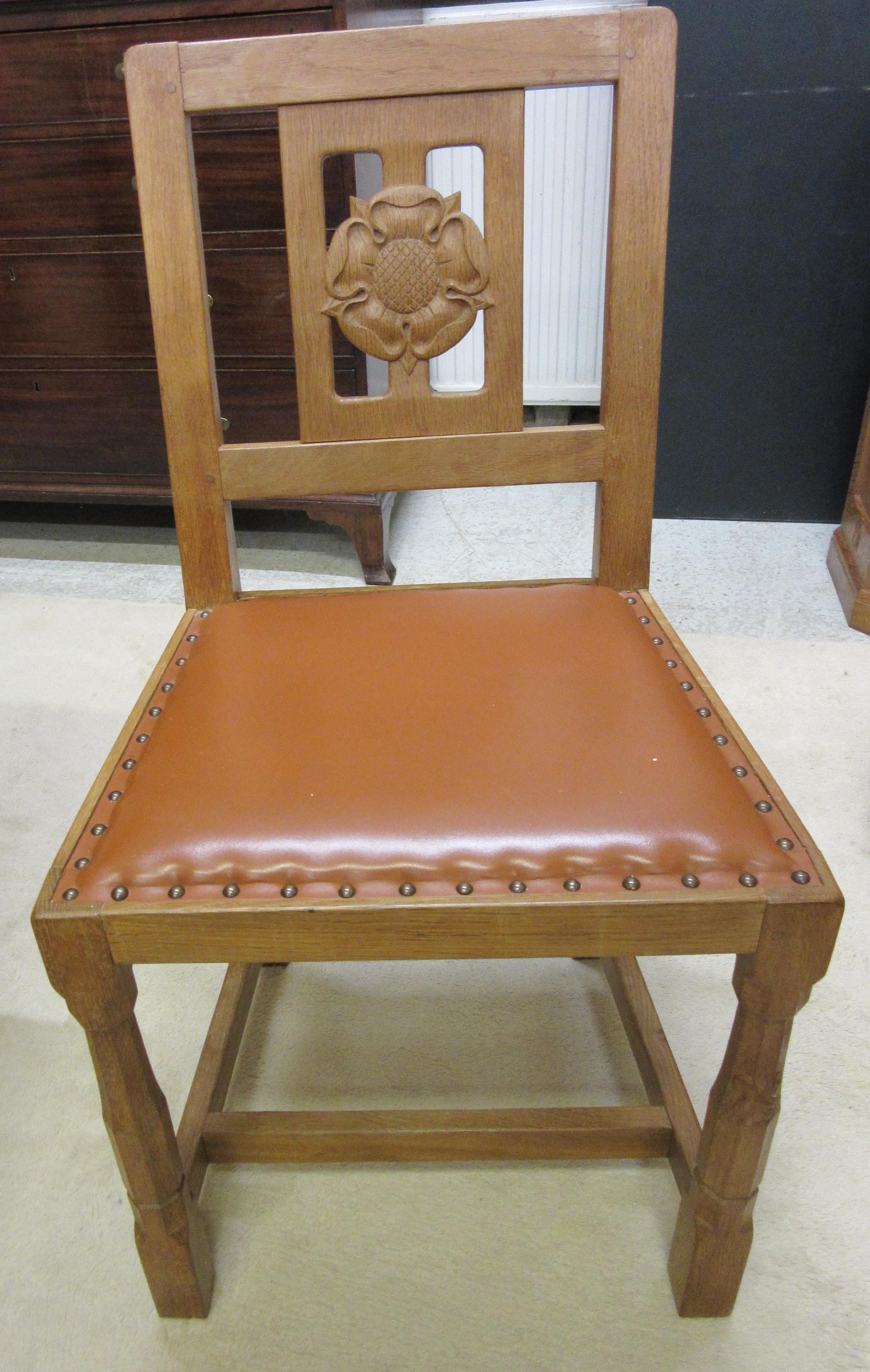 WILFRED HUTCHINSON (HUSTHWAITE) A SET OF SIX (4 +2) OAK DINING CHAIRS Image