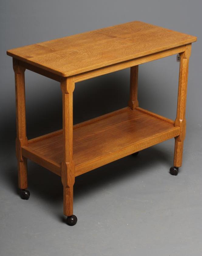 WILFRED HUTCHINSON (HUSTHWAITE) AN ADZED OAK TEA TROLLEY Image