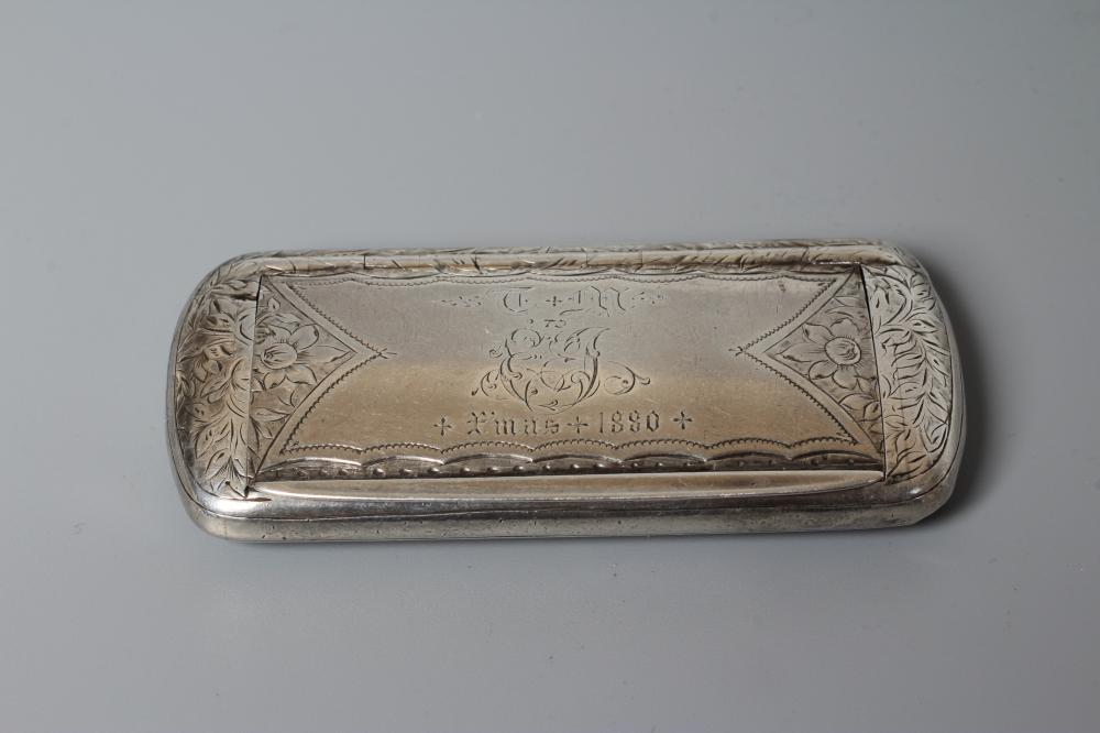 A VICTORIAN SILVER SNUFF BOX by George Unite Image