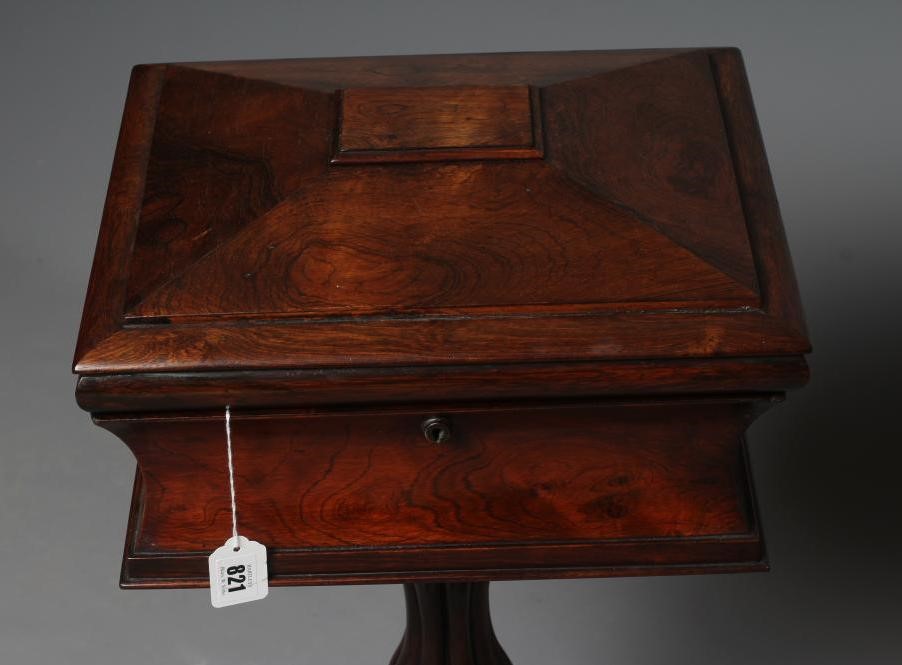 A WILLIAM IV ROSEWOOD TEAPOY Image