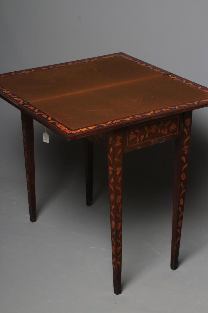 A DUTCH WALNUT AND MARQUETRY FOLDING CARD TABLE Image