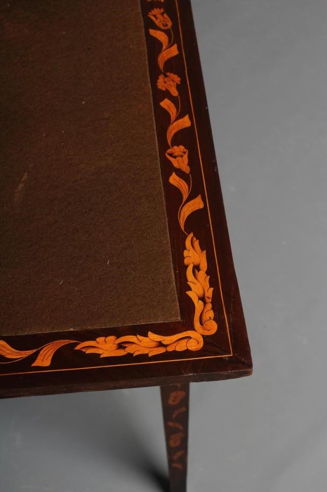 A DUTCH WALNUT AND MARQUETRY FOLDING CARD TABLE Image