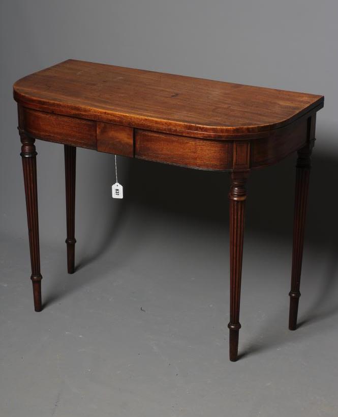 A REGENCY MAHOGANY FOLDING TEA TABLE Image