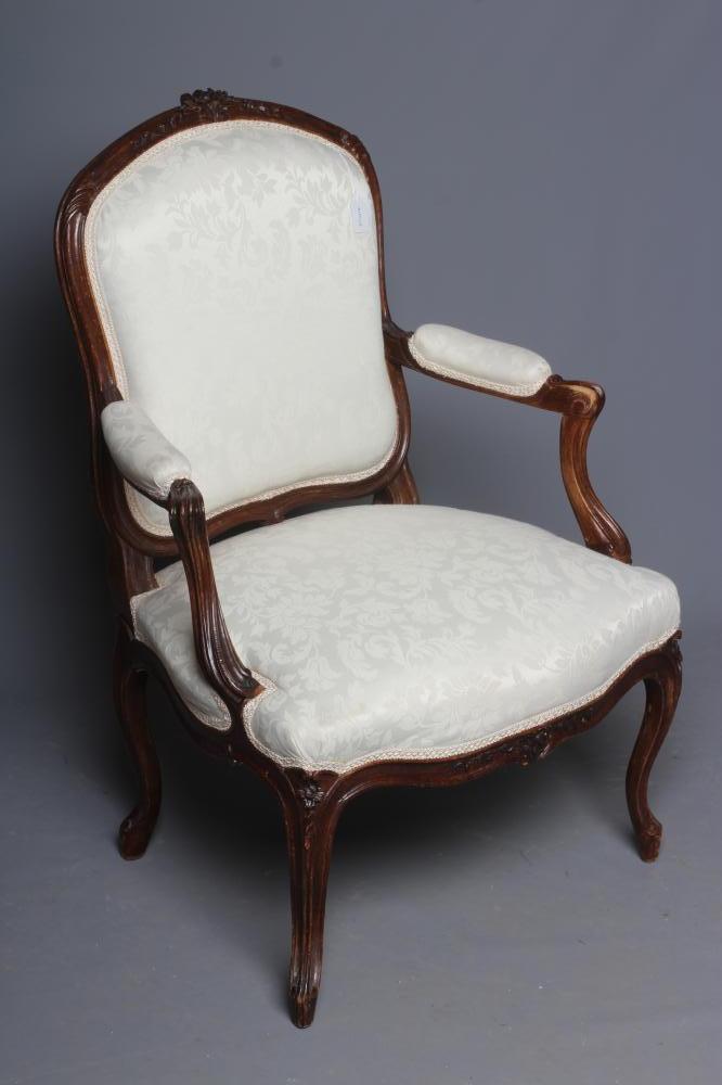 A GEORGIAN DESIGN BEECH ARMCHAIR Image