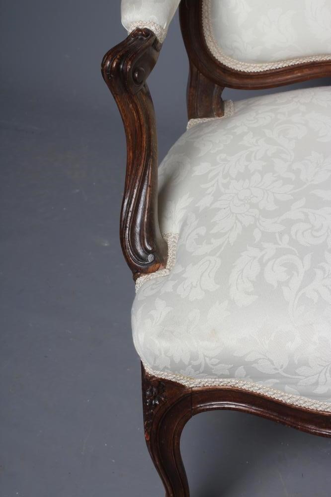 A GEORGIAN DESIGN BEECH ARMCHAIR Image