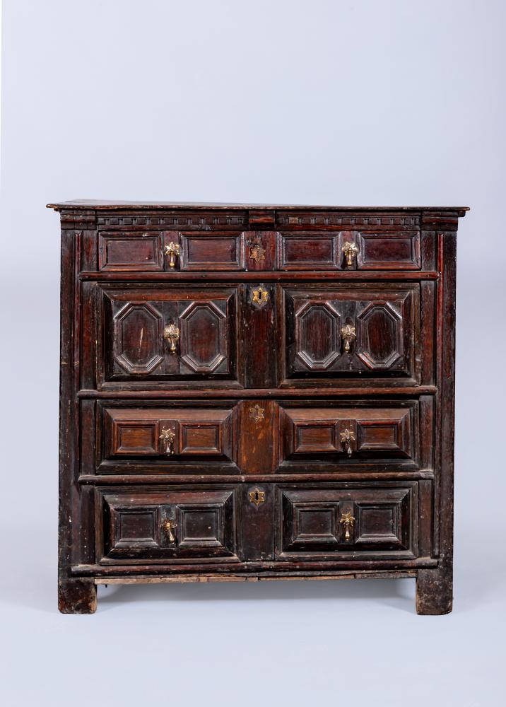 A JOINED OAK GEOMETRIC FRONT CHEST Image
