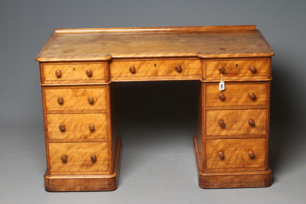 A VICTORIAN HEAL & CO. LONDON SATINWOOD DESK Image