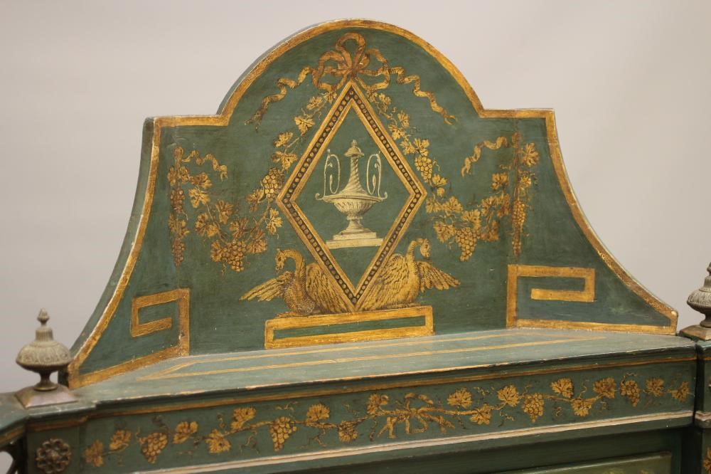 A FRENCH PAINTED BEDSTEAD in the Louis XVI style Image
