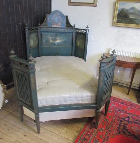 A FRENCH PAINTED BEDSTEAD in the Louis XVI style Image