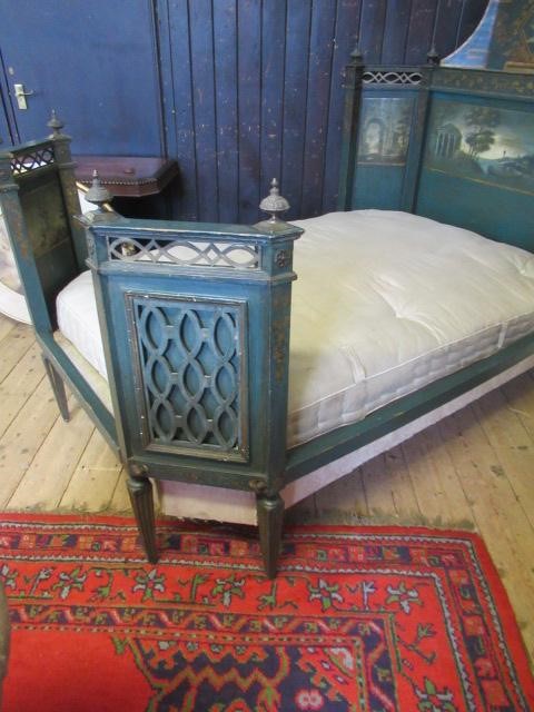 A FRENCH PAINTED BEDSTEAD in the Louis XVI style Image